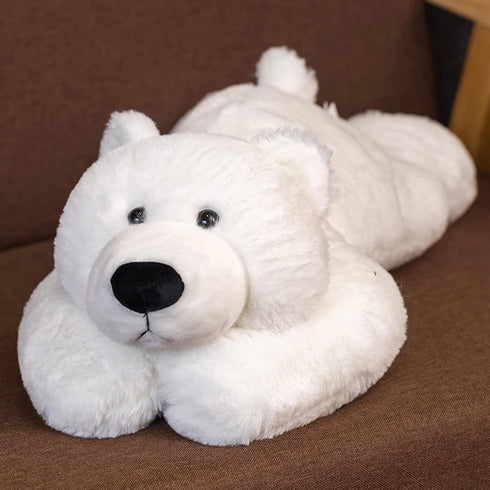 19.7" Weighted Stuffed Bear Toy, 3.3lbs Cute White Plush Pillow