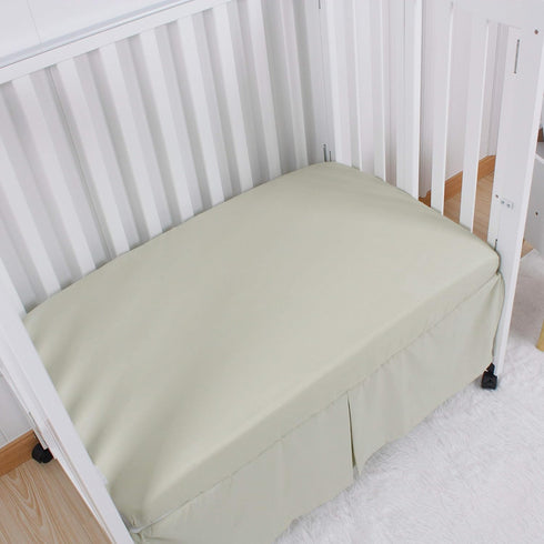 Microfiber 3 Pack Mini Portable Crib Sheets, Pack N Play Sheets with Comfy Napping Surface for Baby, Silky Soft Playard Playpen Sheets Set, Fits 24" x 38", Green + Light Grey + White by CaSaJa