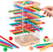 WhimsiPlay Montessori Wooden Board Games, 48 Colorful Sticks Dice Game with 12 Balls,