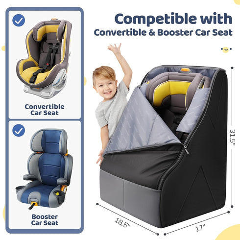 Backpack YOREPEK Padded Car Seat Travel Bag for Airplane Travel Compatible with Chicco, Britax, Nuna Rava, Sturdy Car