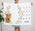 Highland Cow Baby Growth Chart Monthly Blanket, Milestone Blanket for New Moms Baby Shower (50"x40")
