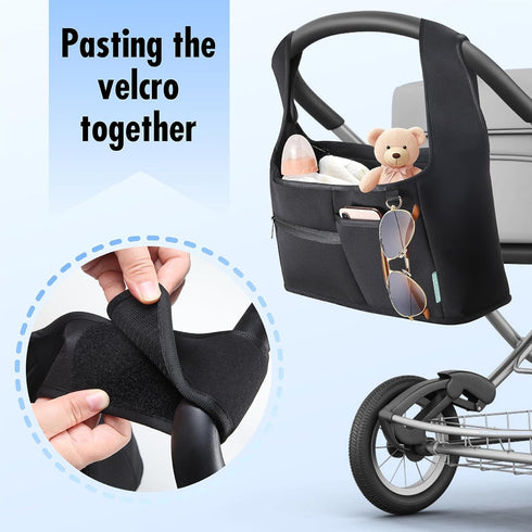 Vanleestar 2 Stroller Organizer, New Fabric Design, Holds Cup Holders for Baby Products, Multiple Pockets for Storing