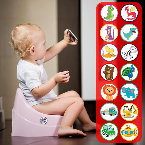 Tinoaly 30pcs 15 Potty Training Stickers, Patterns Animal Color Potty You Pee on Toilet Reveal Sticker, Reusable