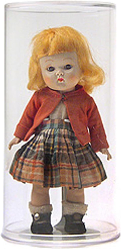 Pioneer Plastics 280C Round Plastic Display Cases for Dolls, Bears, Action Figures, 4" W x 8" H