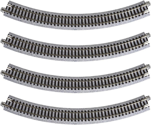 Kato USA Model Train Products Unitrack, 282mm (11") Radius 45-Degree Curve Track (4-Piece)