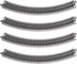 Kato USA Model Train Products Unitrack, 282mm (11") Radius 45-Degree Curve Track (4-Piece)