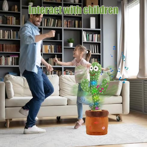 MIAODAM Dancing Cactus, Talking Baby Toy that Repeats Words, Plush Interactive Toy Singing 100 Songs for Kids and Adults