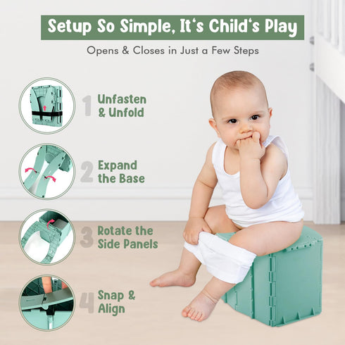 Teo Baby Products Teo - Portable Toddler Travel Potty Foldable, Lightweight, Leak-Proof Toilet for Kids with Travel Bag