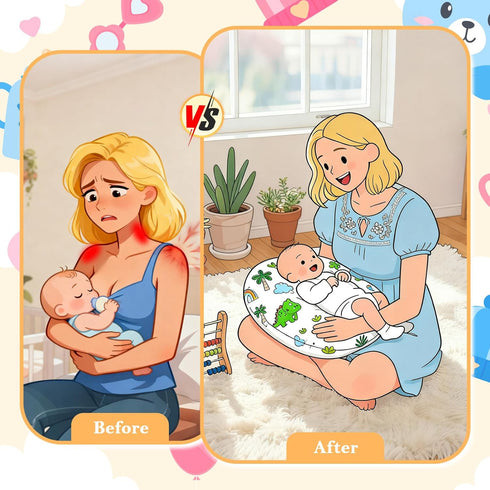 (0-12Months) Nursing Pillow, Ergonomic Breastfeeding Pillow for Breastfeeding & Bottle Feeding, Standard Size