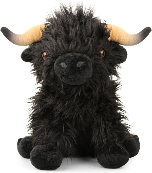 Cute Highland Cows Stuffed Animals - 10.5" Realistic Cow Plush Toy, Farm Plushie Gift for Kids
