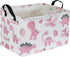Rectangular Pink Baskets,Dinosaur Basket Cute Storage Basket Organizer for Kids Room Dinosaur