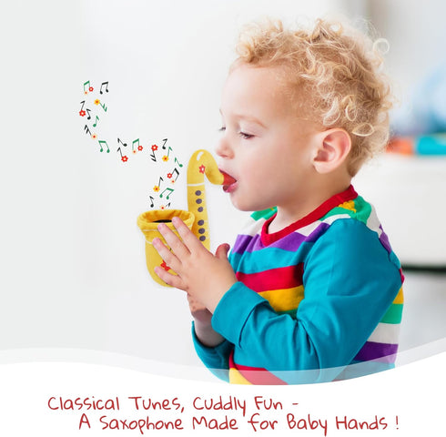 6.5" June Garden My First Saxophone - Musical Soft Plush Toy for Infants and Toddlers