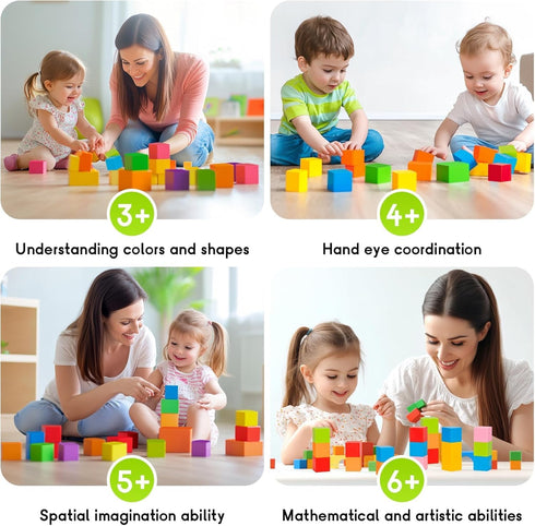 Hisine 24 1.18 inch 3 4 5 6 7 8 3+(ESP. 3-8) (48) Magnetic Blocks, PCS Magnetic Building Blocks for Toddlers Years Old