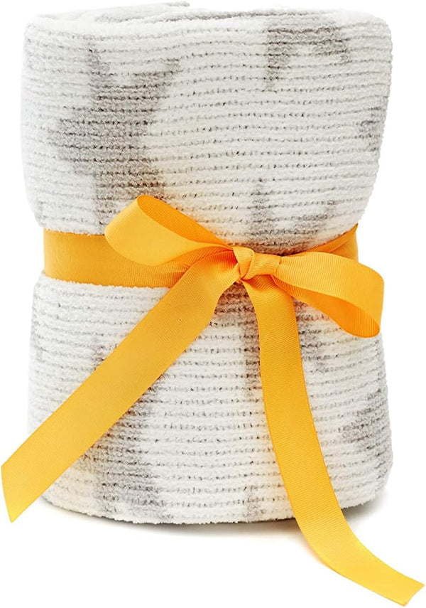 Smilo Baby Blanket with Reversible Gray & White Unisex Star Design -