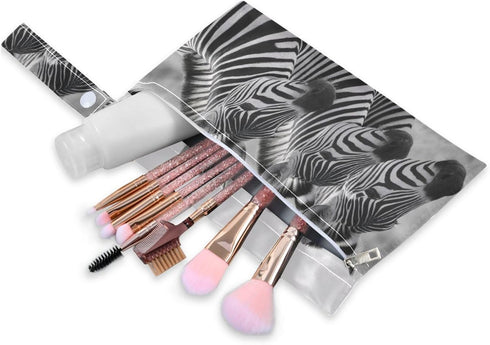 Gravopti Set 2, Zebra Pattern Wet Dry Bags of Reusable Waterproof Organizer with Zipper Pockets for Baby Diapers