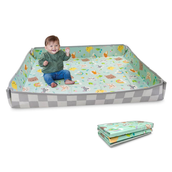 Infantino Foldable Soft Foam Play Mat, 57" Baby Mat for Floor Time,