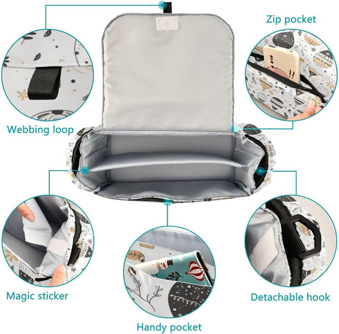 miaozhen Cartoon Balloon Black White stroller cup holder organizer baby caddy organizer large baby bottle holder