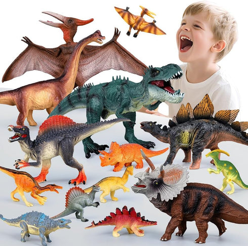 Drefirsa Dinosaur Toys for Kids 3-5 5-7, 14PCS Big Realistic Dinosaur Figure