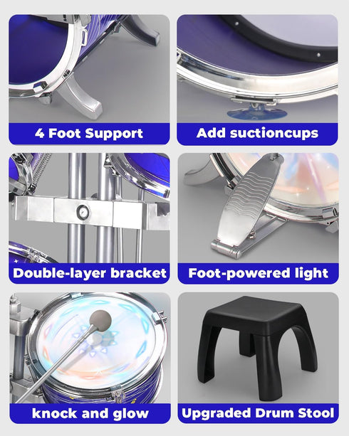 ZFSZSY Sets 2-5, Set 1-3, 3-5 5-7 6-10 Kids Drum for Drum for Toddlers Mini Baby Junior Youth Percussion Beginner Small