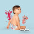 (32-40 lbs), 17 Count Pack Hello Bello Premium Swim Diapers - Size L Cute Extra-Bright Lobster Designs, Jumbo