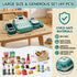 STACTCUTE 49Pcs Set Playset 3-8 Cash Register Toy for Kids, Pretend Play Grocery Store Cashier with Conveyor Belt