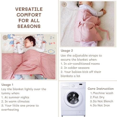 Tummy 47"(L) x16(W), PROMEED Baby Belly Blanket for Sleep Aid with Natural Herbs - Protects Baby from Chills - Soft