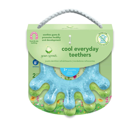 (2 Pack) Green Sprouts Cooling Teether Soothes Gums & Promotes Healthy Oral Development Safer Plastic Filled
