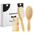 BubblePanda Baby Hair Brush and Comb Set Ultra Soft Goat Hair Bristles, Natural