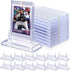 12Pcs Magnetic Card Holders for Trading Cards, 35pt Acrylic Hard Sleeves with Stands for Sports Cards Storage