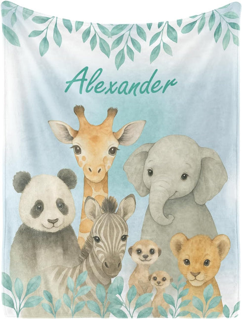 Personalized Baby Blanket with Name, Custom Name Blanket for Kids Soft Flanne