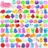 Yunaking 130PCS Squishies Mochi Squishy Toy, Kawaii Squishies Party Favors for Kids