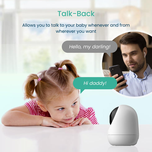 Babysense FullPeek 3MP Video Baby Monitor, WiFi Security Camera with Intelligent Motion Detection & Night Vision