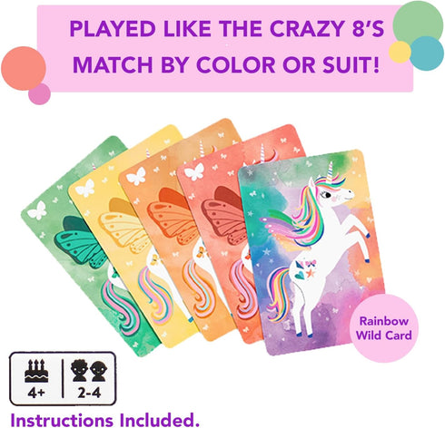 Mudpuppy Wild Unicorn! - Magical Unicorn Version of Classic Crazy 8’s Memory Game for Ages 4 and Up
