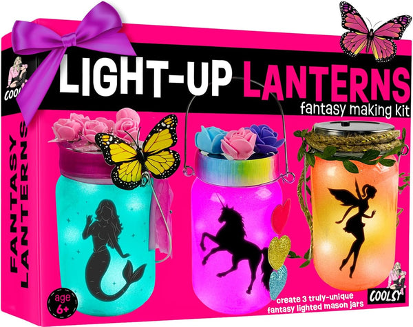 WOOODLIFY Light-up Unicorn Fairy & Mermaid Lanterns Craft Kit Christmas Gifts for 8