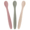 WeeSprout Set of 3 Silicone Baby Spoons - First Stage Infant Feeding Utensils with Soft-Tip, Dishwasher Safe