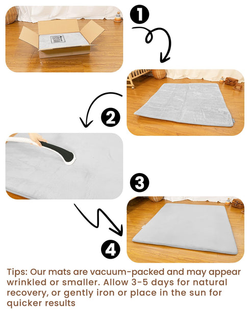 50x50 Tummy Thickened Baby Play Mat for Floor, Foam Playpen Mat, Easy to Wipe Clean, Non-Slip Bottom Time Mat, Easy