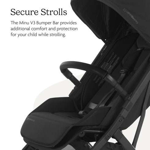 V3 UPPAbaby Bumper Bar for Minu Stroller - Quick Attachment - Folds with Stroller - Black