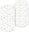 PHF 100% Cotton Bassinet Sheets 2 Pack, Soft Breathable Comfortable Cradle for