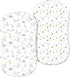 PHF 100% Cotton Bassinet Sheets 2 Pack, Soft Breathable Comfortable Cradle for