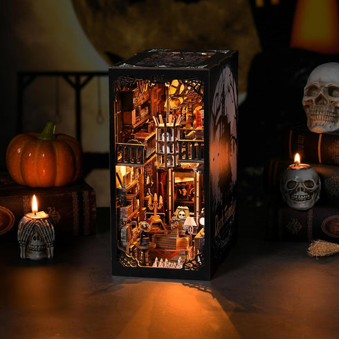 TOYQI DIY Book Nook Kit, Miniature House Dollhouse Kit for Adult and Teens, Book Nook Kits for Adults, Spooky Creepy