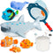 No Hole Mold Free Bath Toys for Toddlers 1-3, Water Toys with Storage Bag, Baby Shark Pool and Shower Gifts