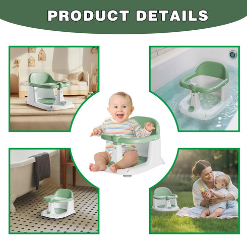 Dushany 6 Baby Bath Seat for Babies Months & up - Sit up Bathtub Seat for Toddlers - Infant Tub Shower Chair