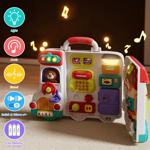Busy Board Montessori Toys for Toddler 1-3, Learning Sensory Toys for 1+ Year Old, Educational Fine Motor Baby Toys