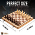 Chess Armory Premium Wooden Checkers and Chess Set - Portable Wood Case with Secure Storage for Kids and Adults (Beech