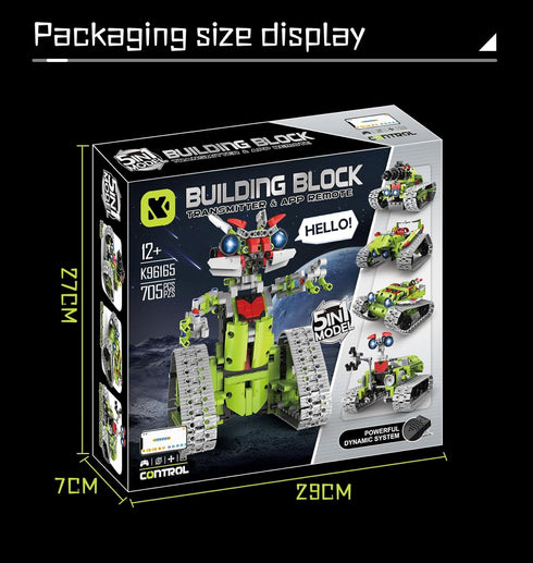 SlowlyTalk 5 1 8-16 in STEM Robot Building Kit, APP & Remote Control Interstellar Building Robot, DIY Robotics Building