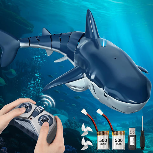 3-5, 3 4 5 6 7 8 9 TEMI Remote Control Shark Toy for Kids Boys Simulation RC Sharks with Light Water Spraying RC Boat
