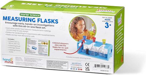 hand2mind Starter Science Measuring Flask Set, Plastic Beakers for Kids, Educational Science Lab Equipment