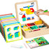 Wooden Magnetic Pattern Block Set with Cards & Pen, 248 Pcs Montessori