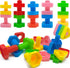 Jumbo Nuts and Bolts for Toddlers - 40 Pcs Screw Toys with Storage Tote and Book - Occupational Therapy Shape Sorter