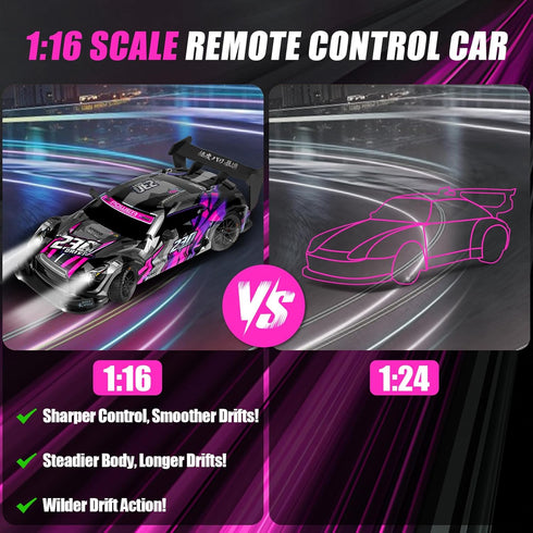 1:16 2.4GHz 4WD 40km/h RC Drift Car, Scale Drifting RC Cars, RC Race Car, High-Speed Remote Control Drift Car Vehicle